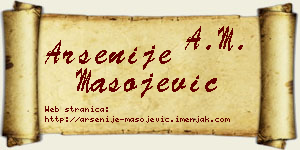 Arsenije Mašojević vizit kartica
